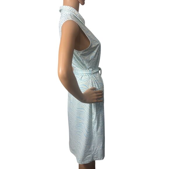 J. McLaughlin Womens Sleeveless Dress Blue Animal Print Nylon Spandex Size M - Picture 2 of 9